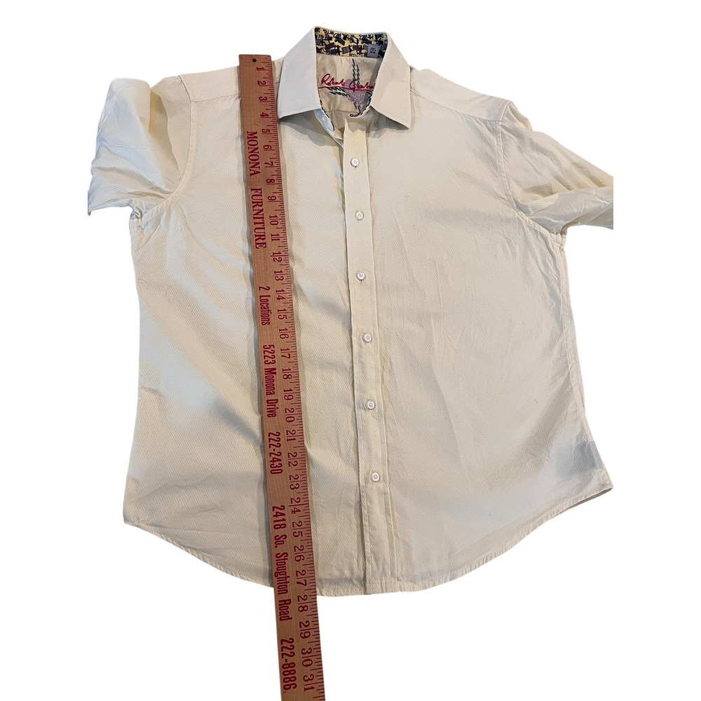 Robert Graham Men's Medium Pale Yellow Button Down Shirt 100%‎ Cotton - Picture 5 of 8